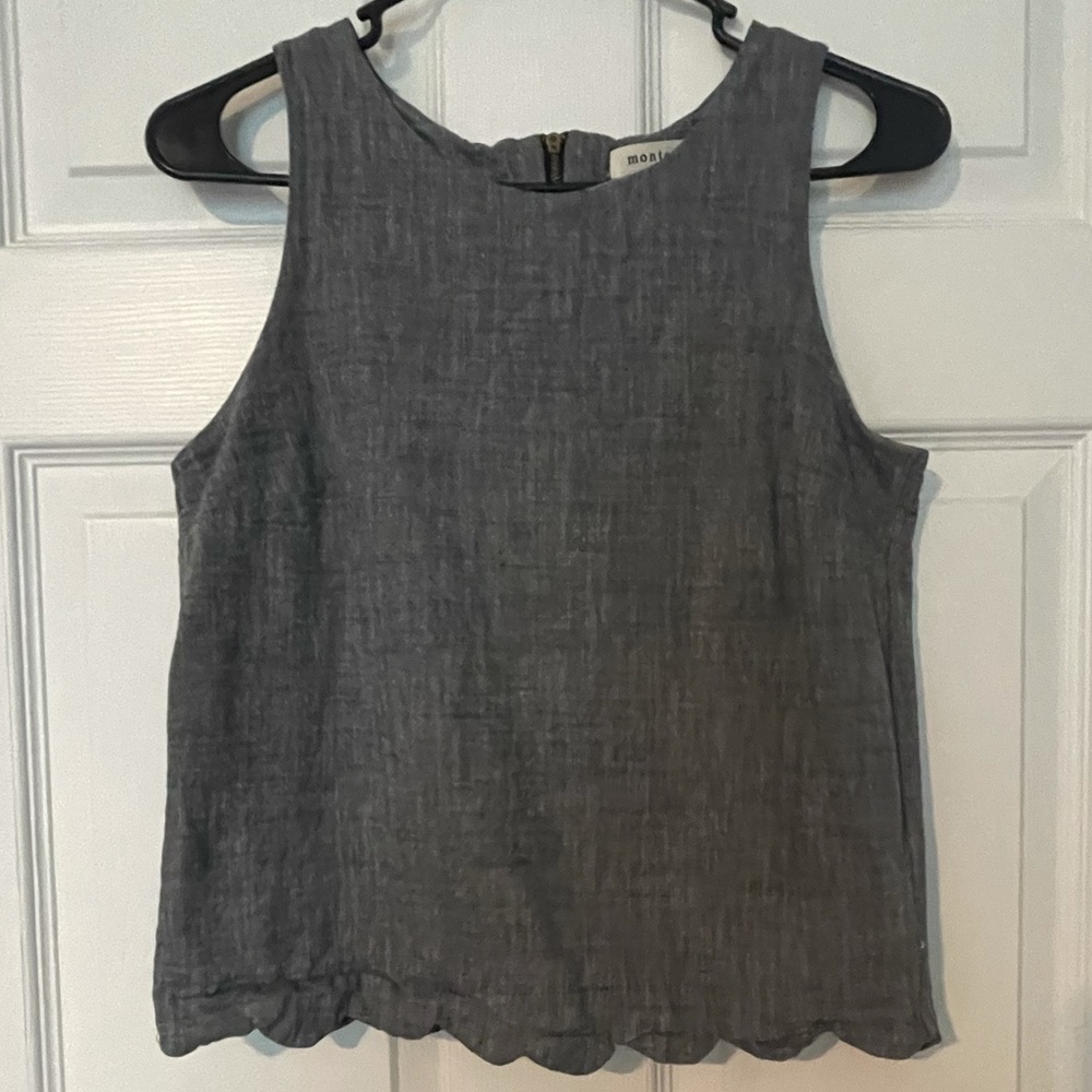 Scallop hem tank top